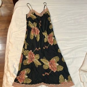 blue floral slip dress